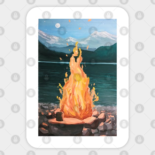cozy campfire Sticker by emmawtj